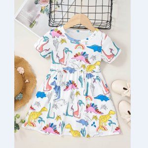 Girls Dinosaur Print T-Shirt Dress